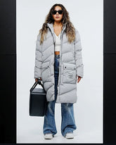 GEACA LUNGA UNISEX GRI CU GLUGA "BE YOURSELF"